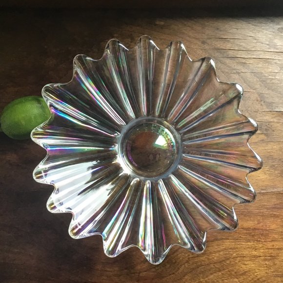 Vintage Iridescent Display Dish Bowl Flower Petal Design - Picture 6 of 9